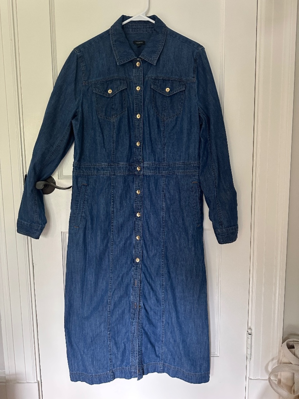 Talbots long sleeve denim shirtdress